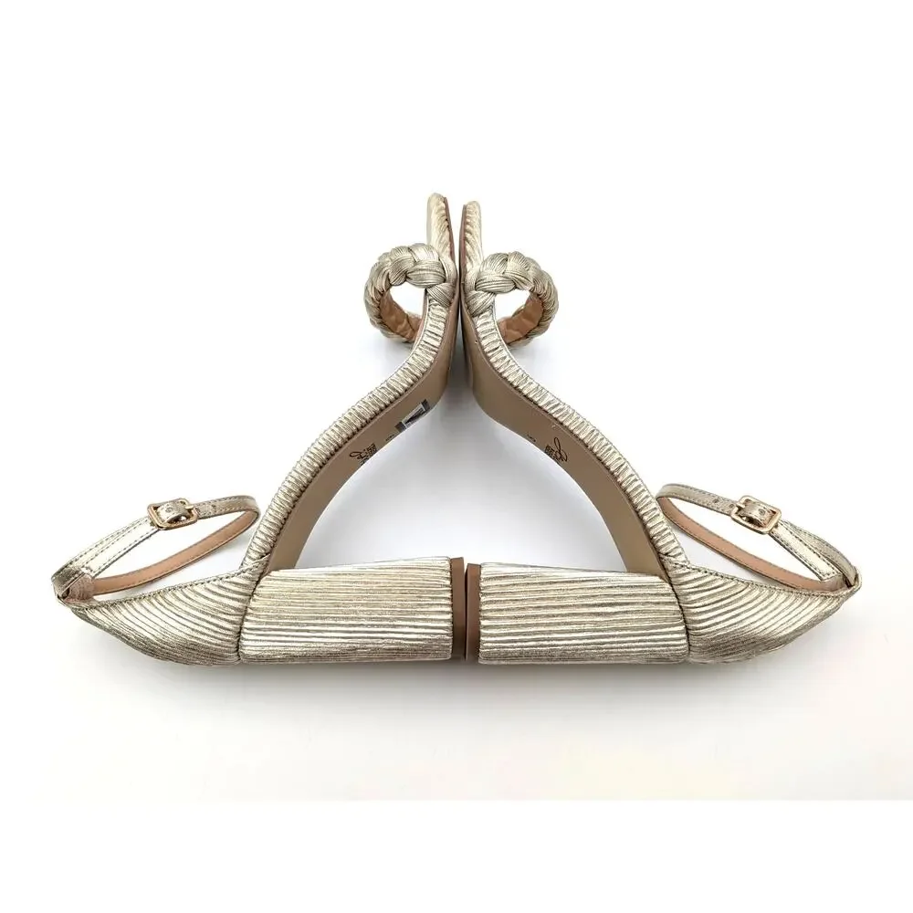 Jewel Badgley Mischka Shea Ankle Strap Sandals Champagne Gold Size US9 EU39.5 - Picture 6 of 10
